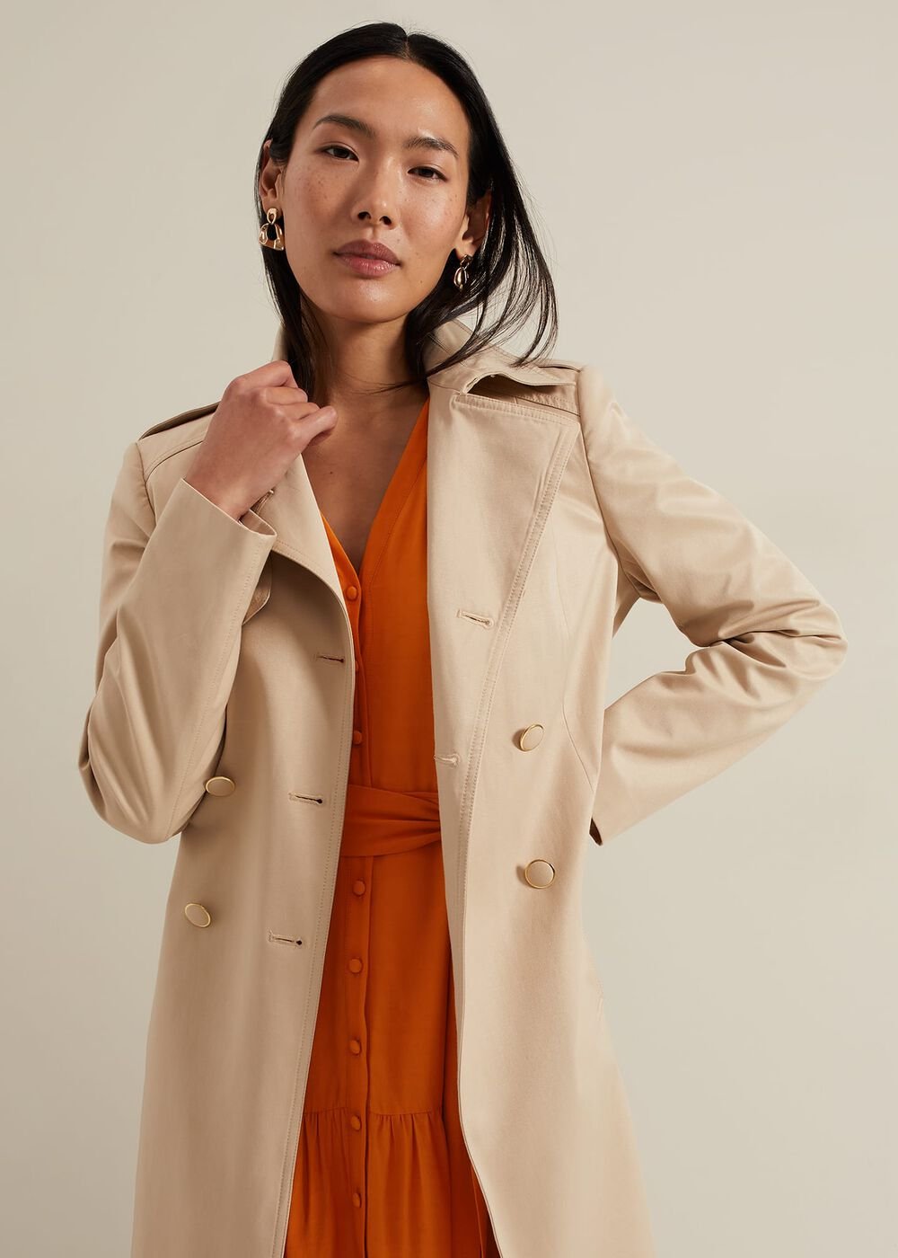 Tori Button Through Maxi Dress - Tan