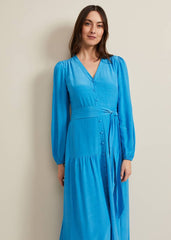 Tori Button Through Maxi Dress - Blue