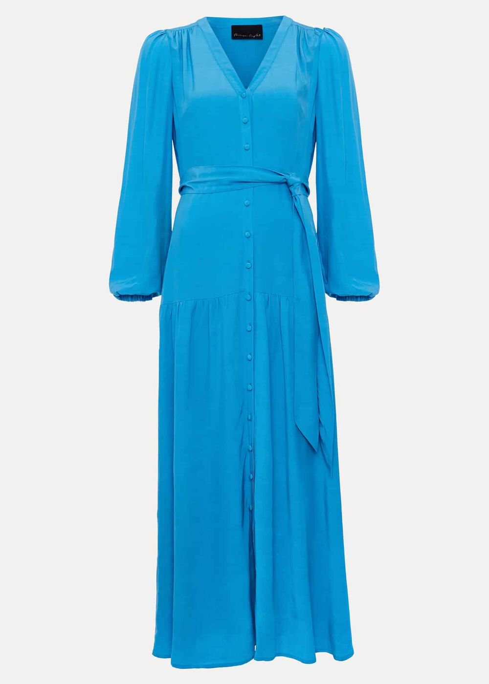 Tori Button Through Maxi Dress - Blue