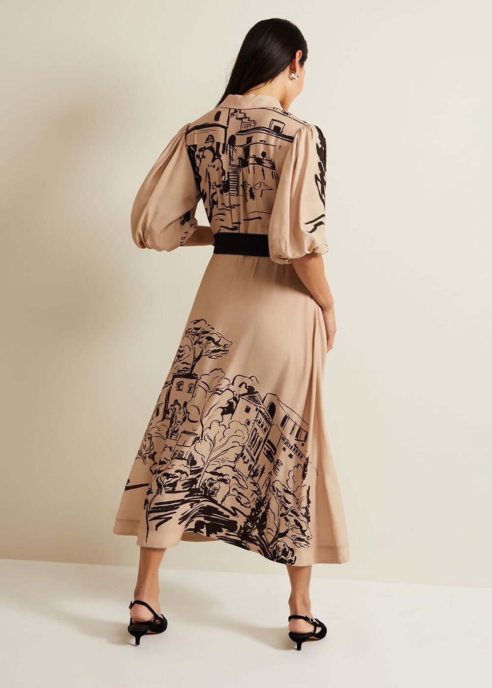 Tammy Puff Sleeve Shirt Dress - Cream