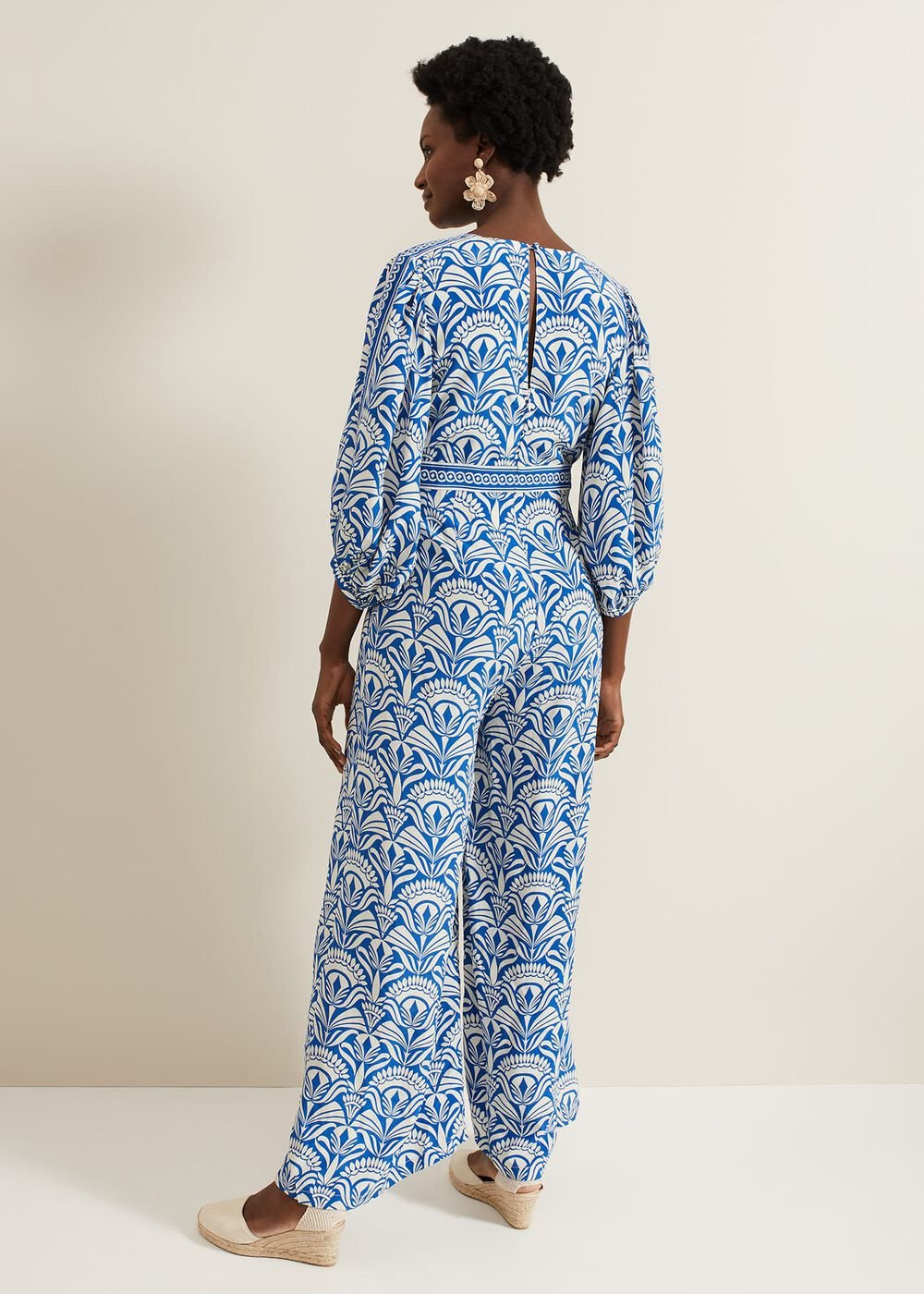 Amy Print V Neck Jumpsuit - Multi-Coloured