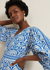 Amy Print V Neck Jumpsuit - Multi-Coloured