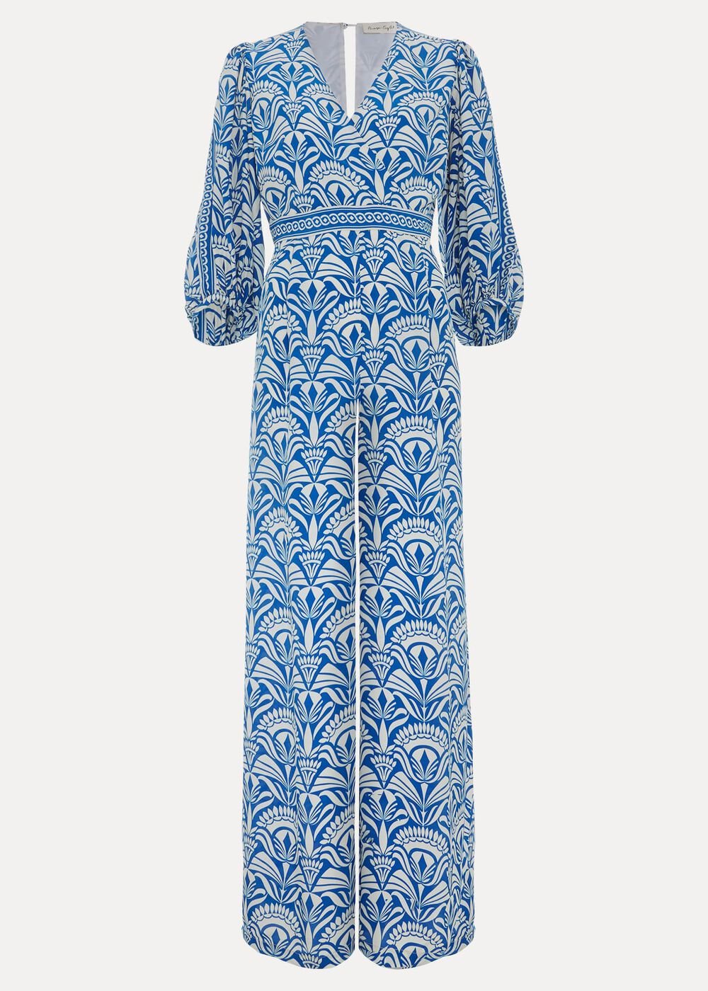 Amy Print V Neck Jumpsuit - Multi-Coloured