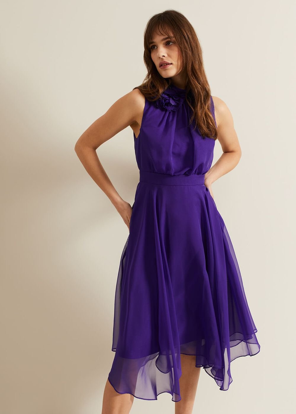 Lucinda Fit And Flare Dress - Purple