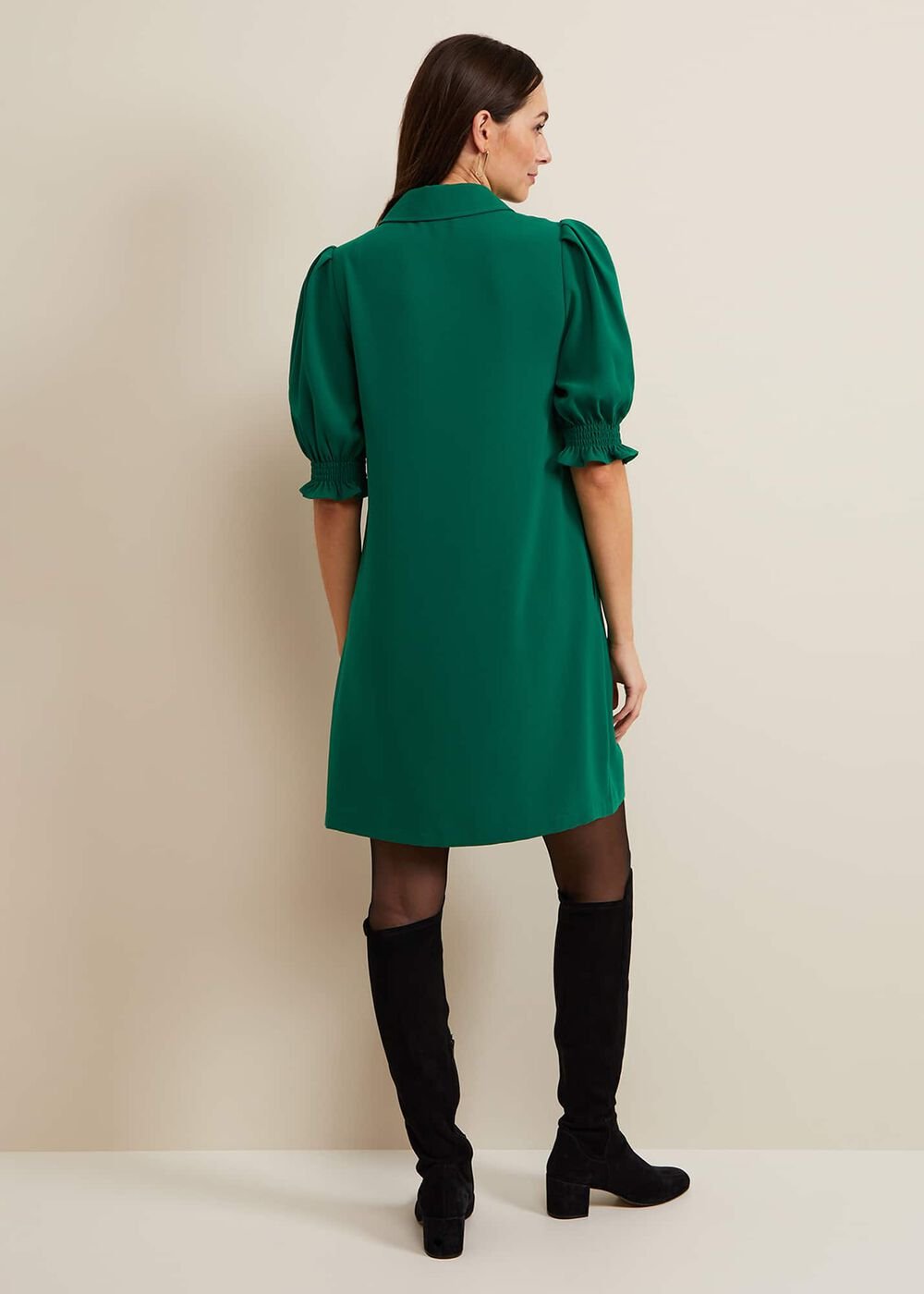 Candice Zip Swing Dress - Green