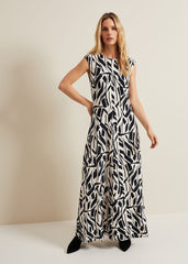 Kristy Geo Maxi Dress - Black Multi