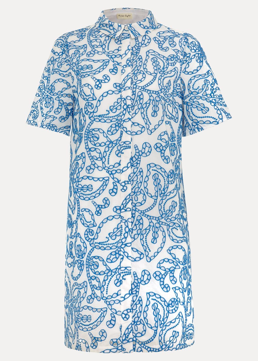 Nicky Broderie Swing Dress - Blue