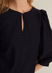 Dannie Textured Tunic Dress - Navy