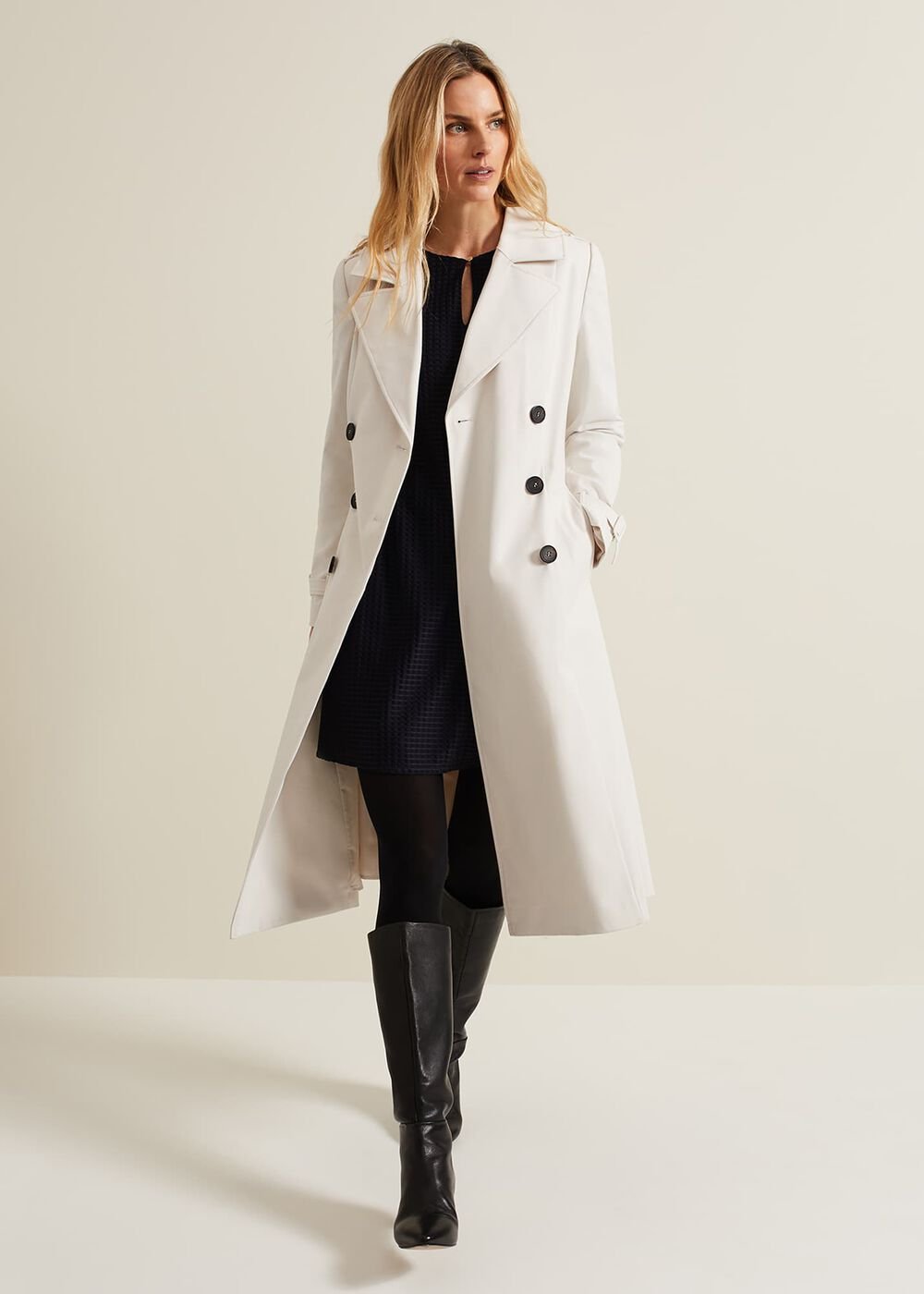 Dannie Textured Tunic Dress - Navy