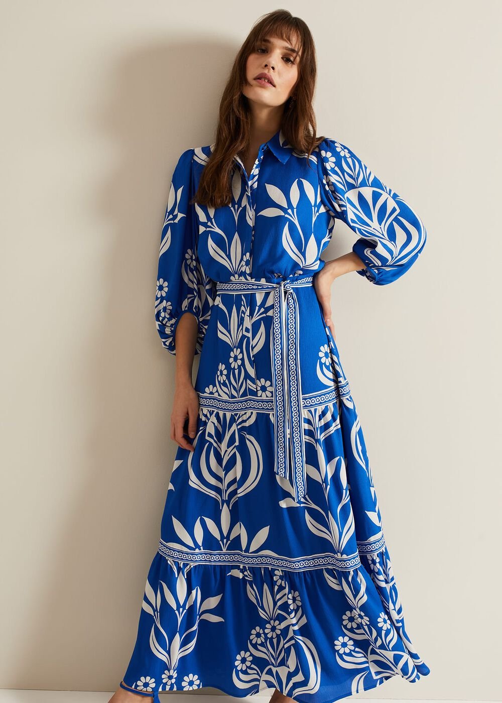 Coralie Print Shirt Midaxi Dress - Multi-Coloured