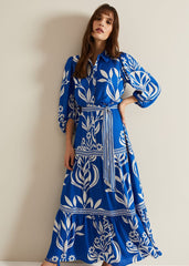 Coralie Print Shirt Midaxi Dress - Multi-Coloured