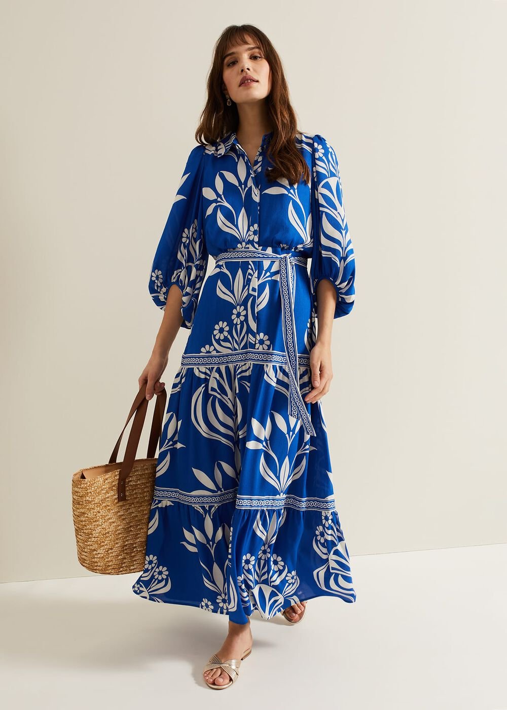 Coralie Print Shirt Midaxi Dress - Multi-Coloured