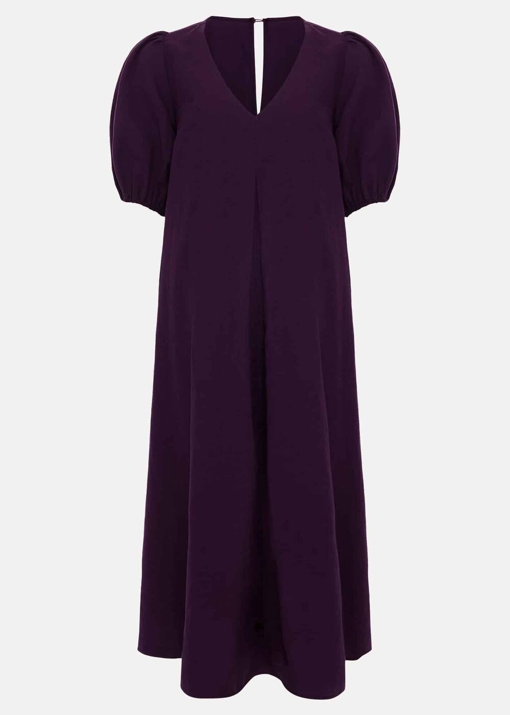 Lotty Puff Sleeve Midi Dress - Purple