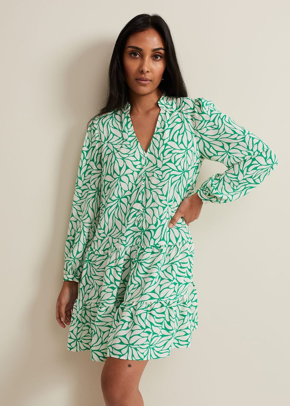 Petite Penele Swing Dress - Green