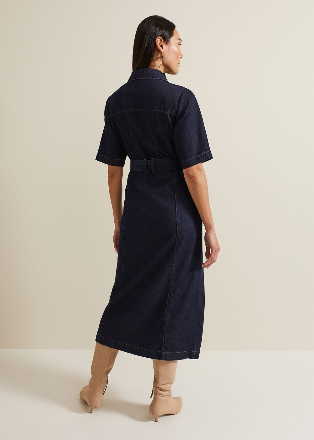 Sonny Denim Midi Dress - Navy