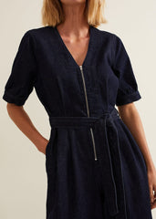 Florisa Denim Jumpsuit - Mid Wash