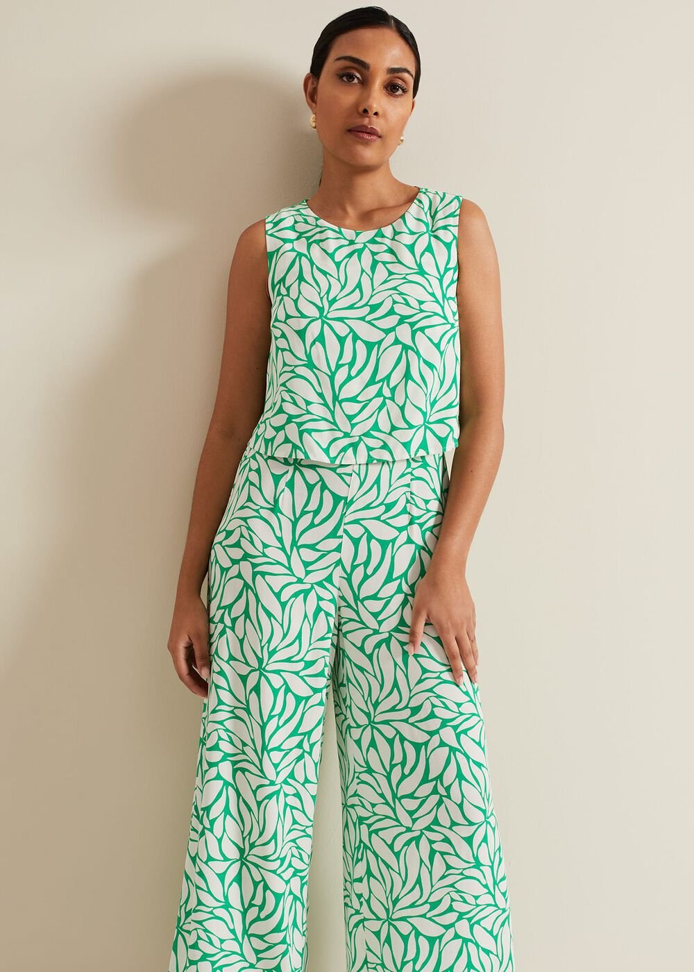 Petite Aubrey Geo Jumpsuit - Green