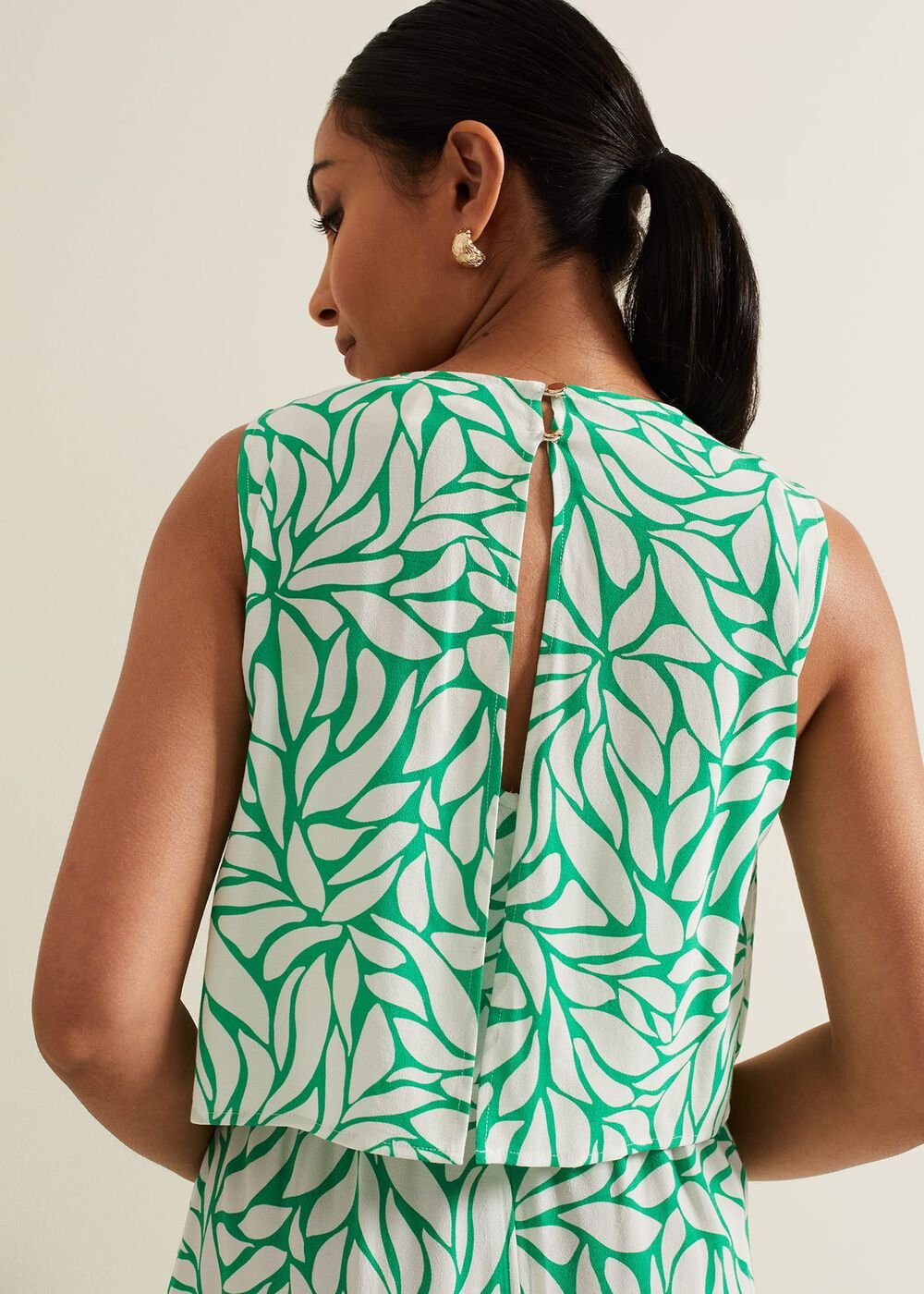Petite Aubrey Geo Jumpsuit - Green