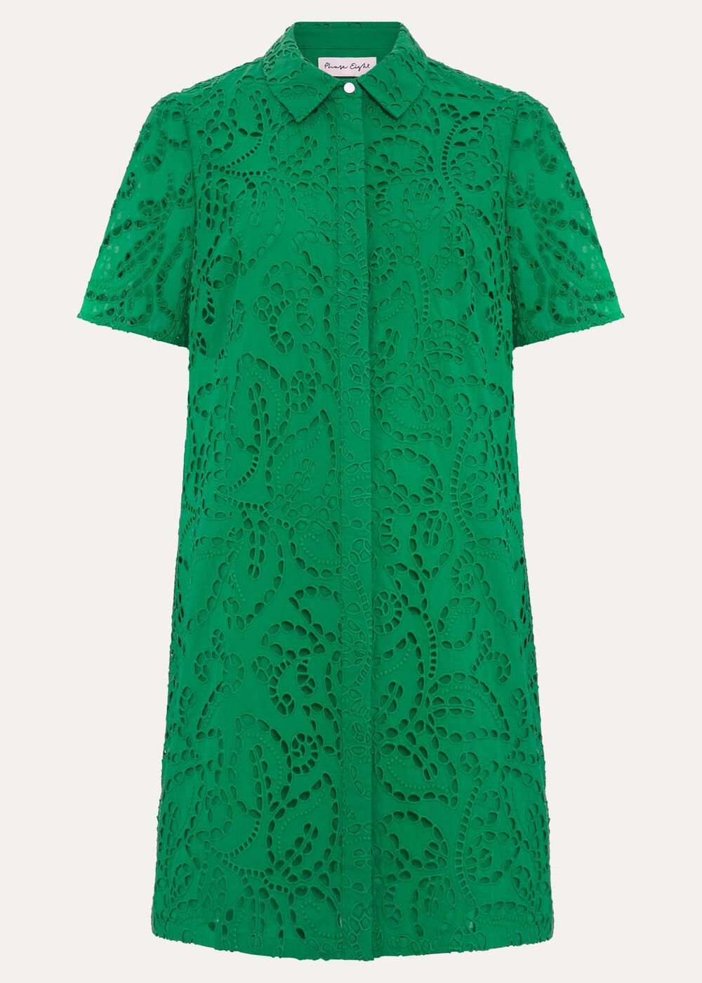 Nicky Broderie Swing Dress - Green