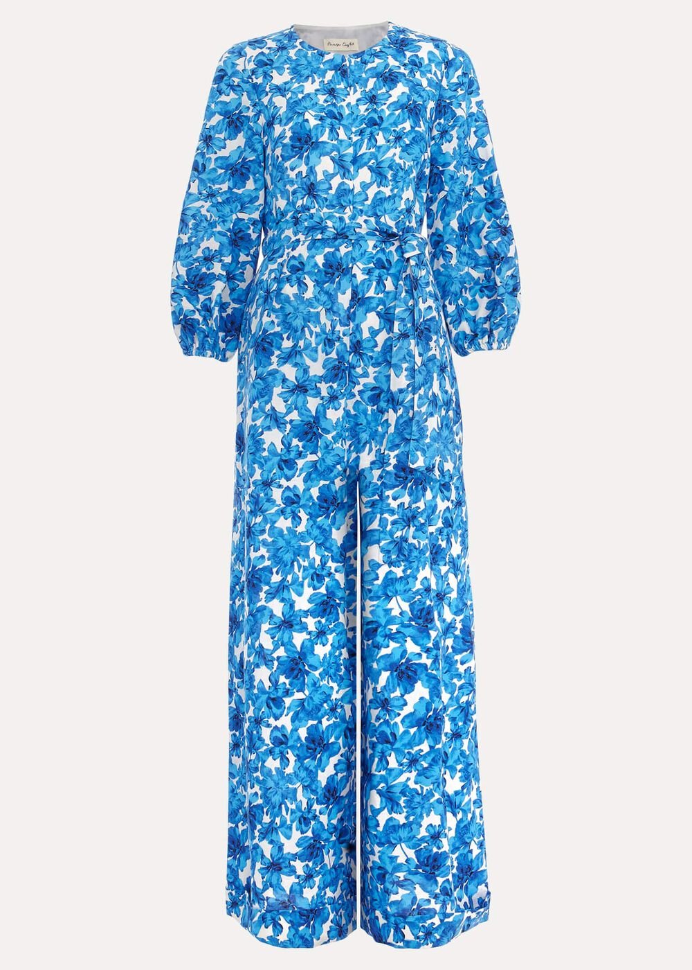Rosey Floral Zip Jumpsuit - Blue