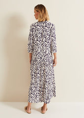 Penele Geo Midi Dress - Purple