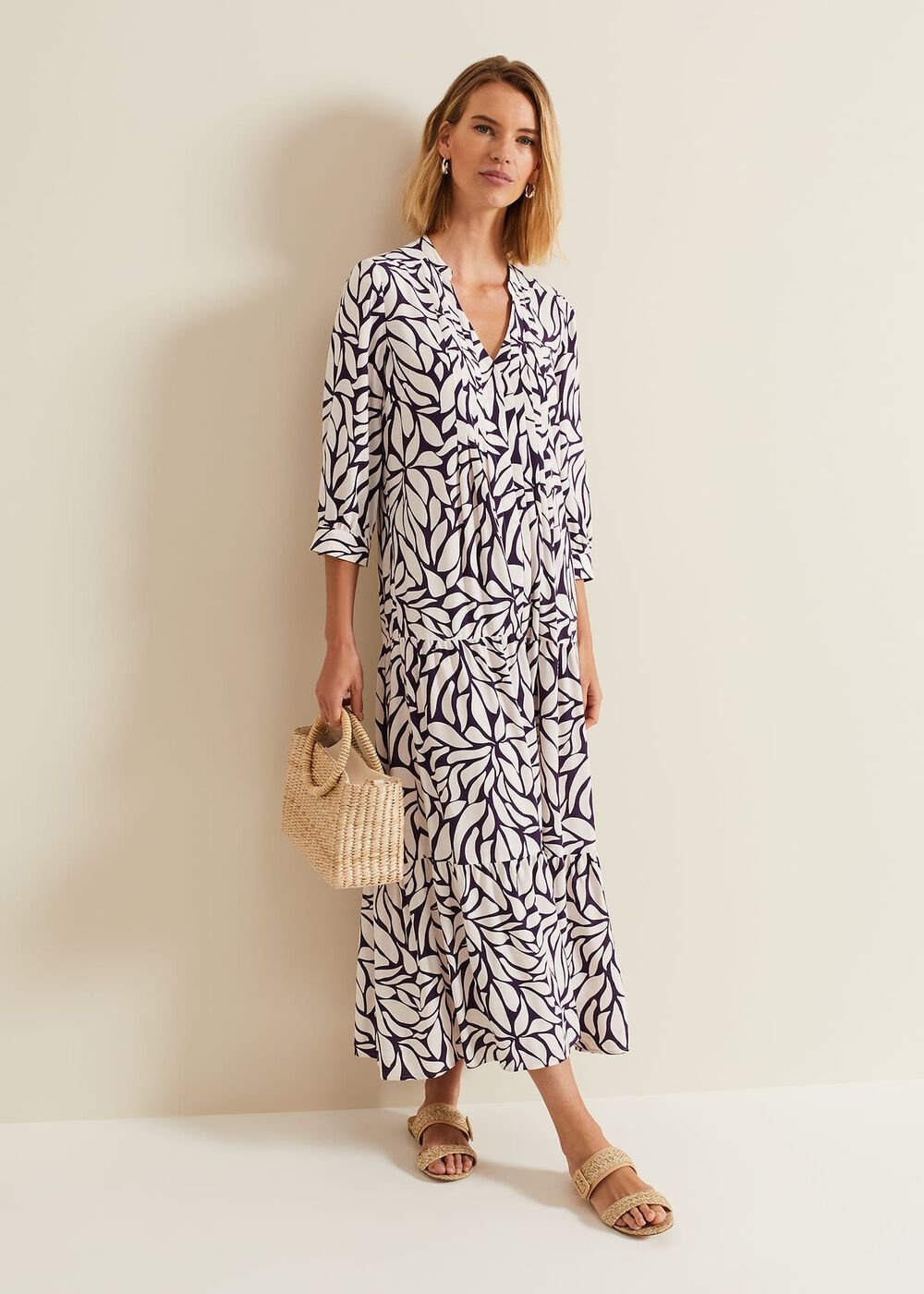 Penele Geo Midi Dress - Purple