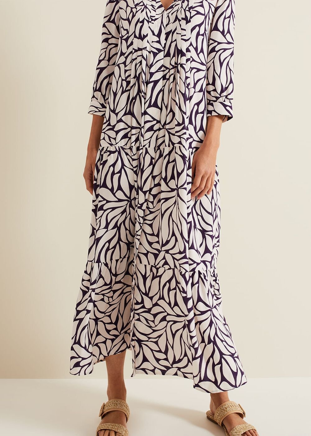 Penele Geo Midi Dress - Purple