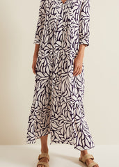 Penele Geo Midi Dress - Purple