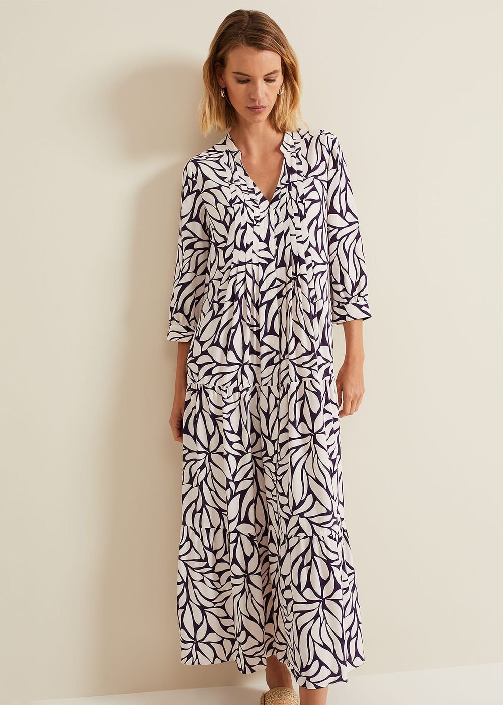 Penele Geo Midi Dress - Purple