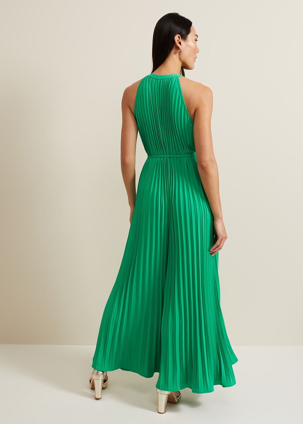 Brea Green Pleat Jumpsuit - Green