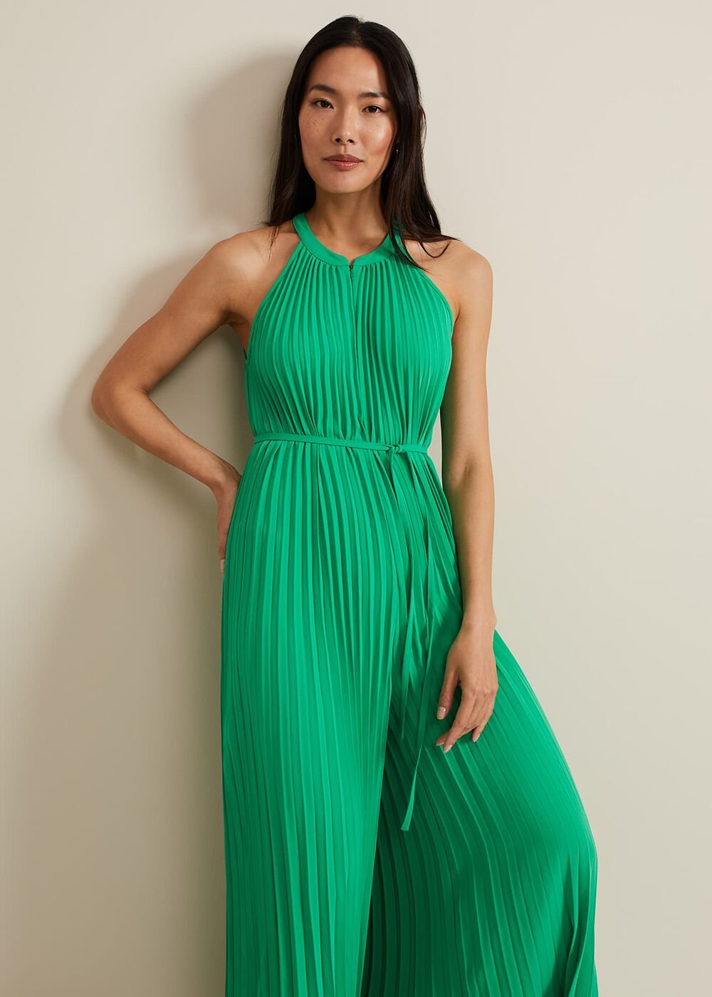 Brea Green Pleat Jumpsuit - Green