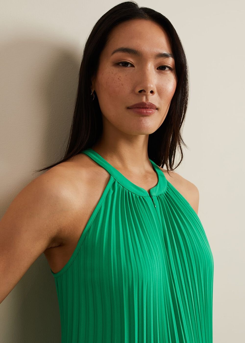 Brea Green Pleat Jumpsuit - Green