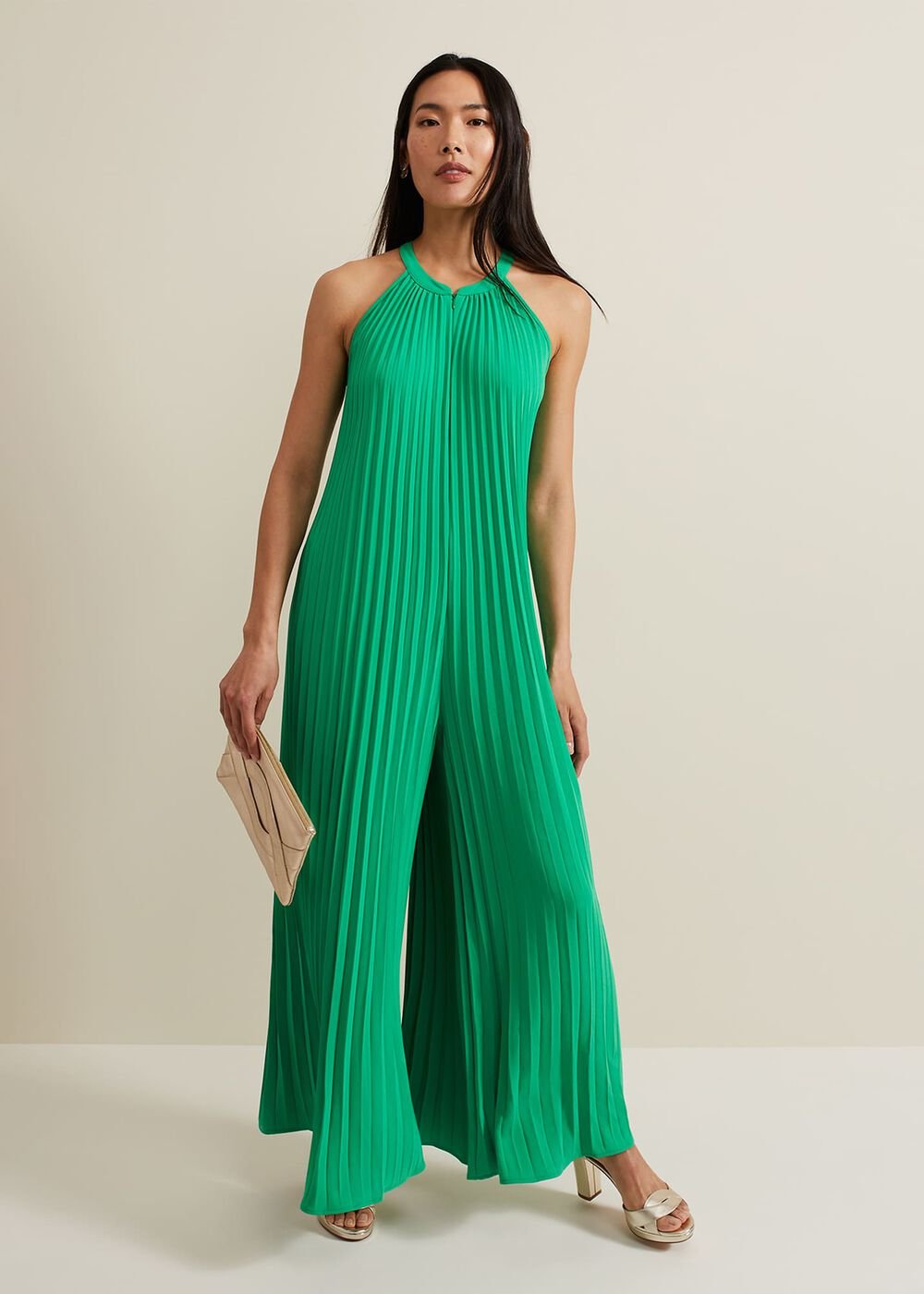 Brea Green Pleat Jumpsuit - Green