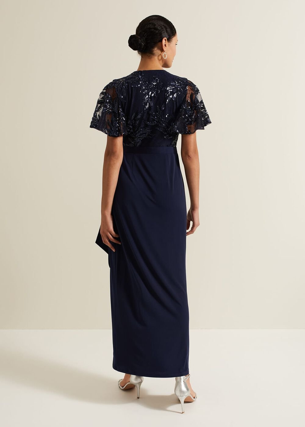 Minty Sequin Bodice Maxi Dress - Navy