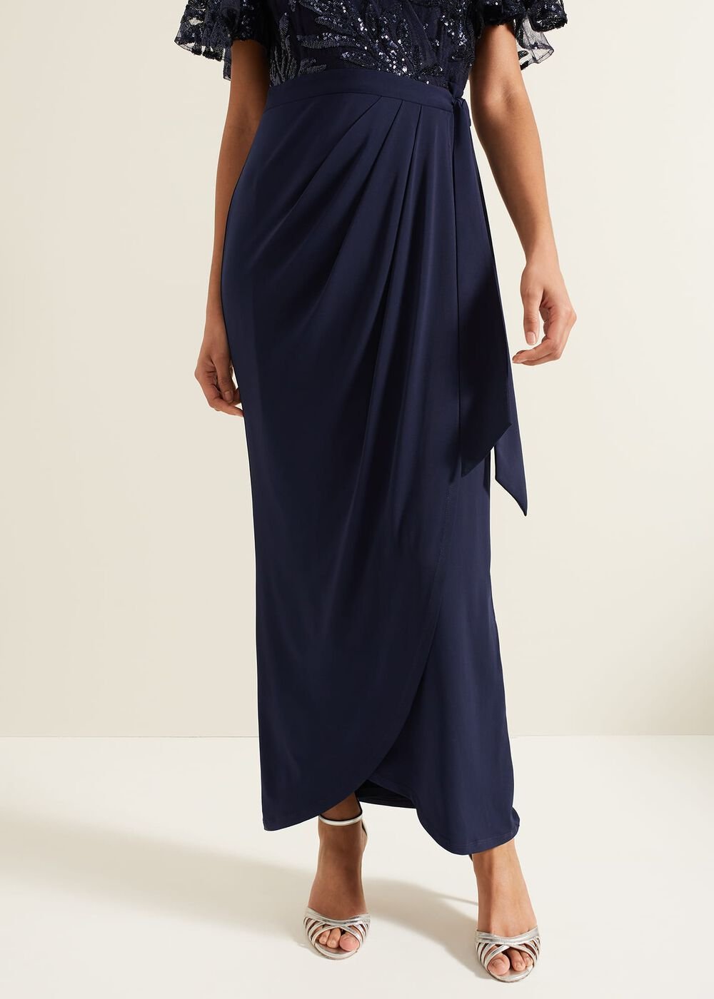 Minty Sequin Bodice Maxi Dress - Navy