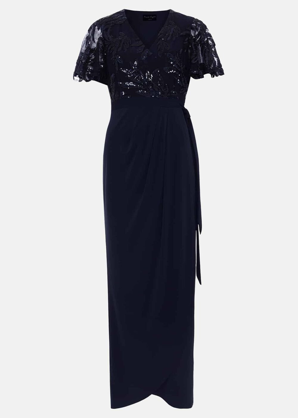 Petite Minty Sequin Bodice Maxi Dress - Navy