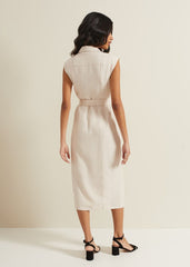 Kristal Utility Midi Dress - Cream