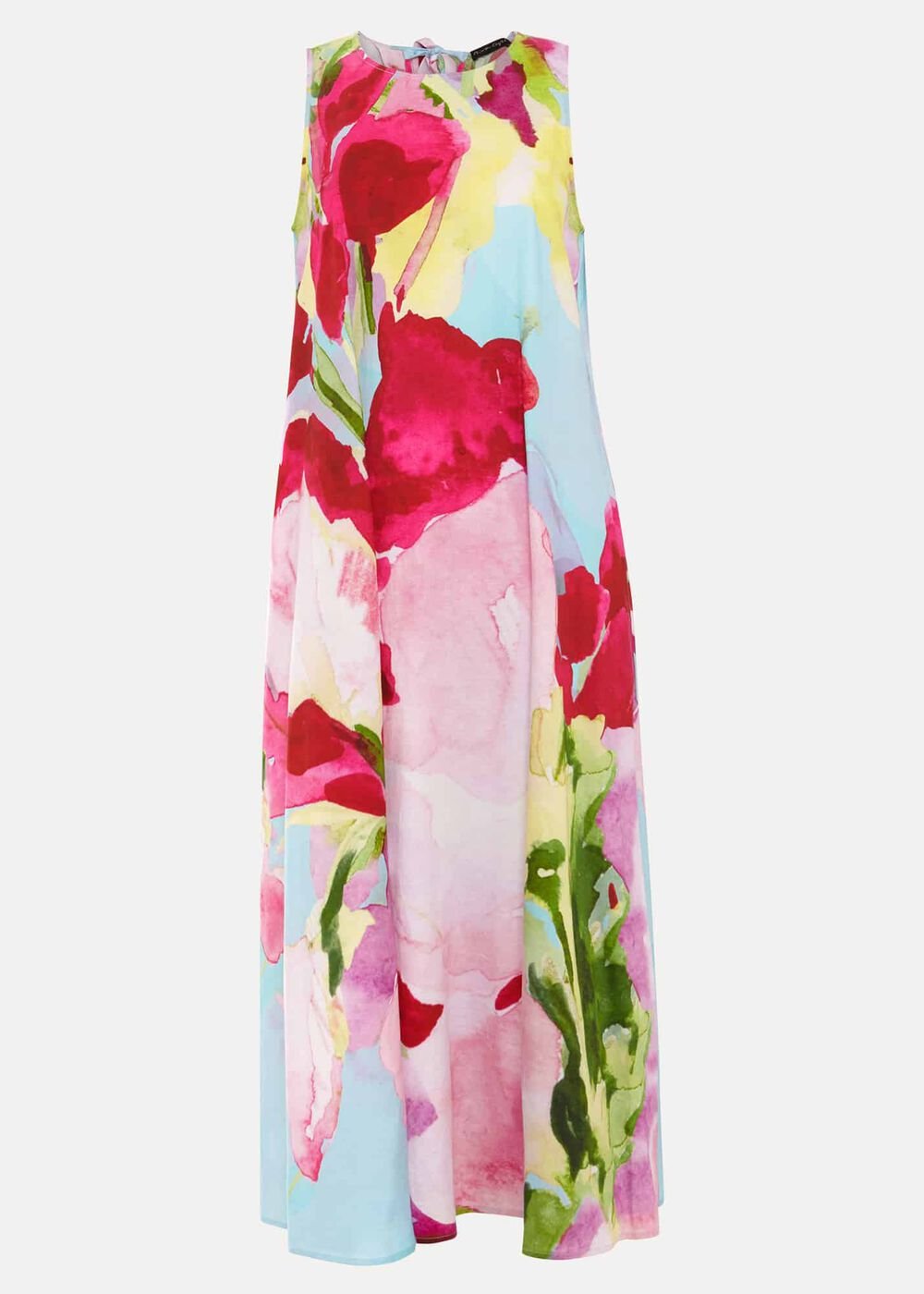 Leila Cotton Floral Midi Dress - Pink