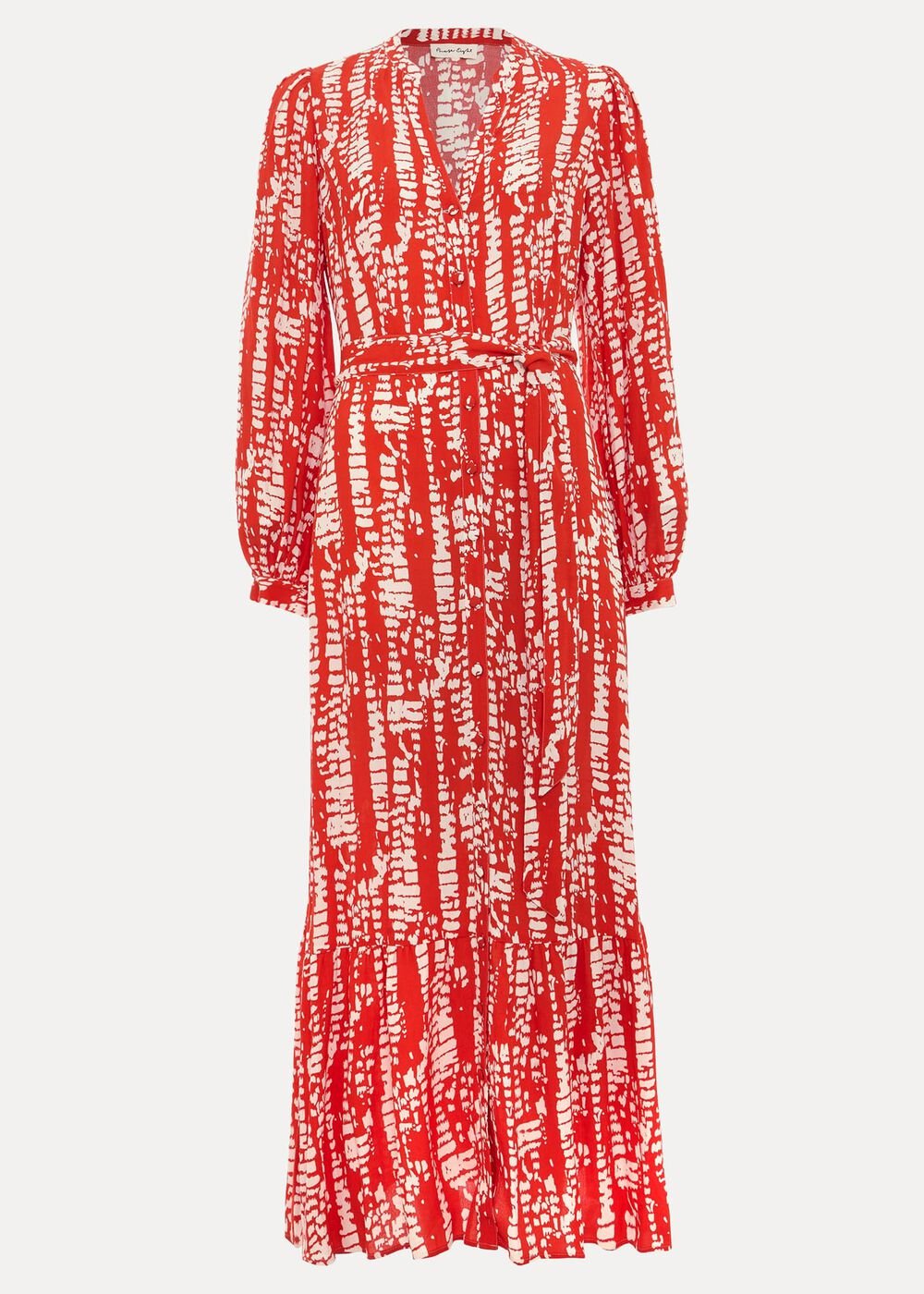Louisa Abstract Maxi Dress - Red