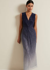 Sara Metallic Jersey Maxi Dress - Multi-Coloured