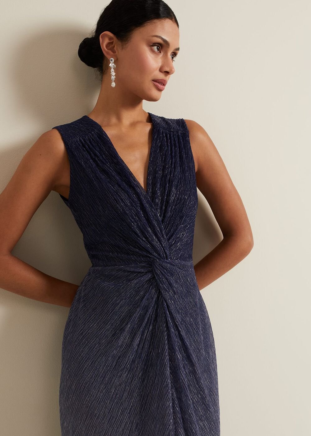 Sara Metallic Jersey Maxi Dress - Multi-Coloured