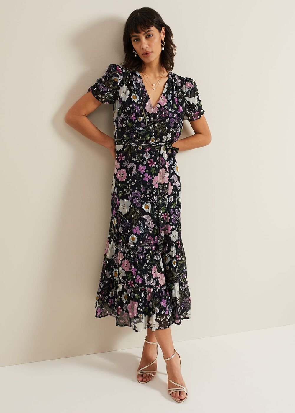 Azalea Print Fil Coupe Dress - Multi-Coloured