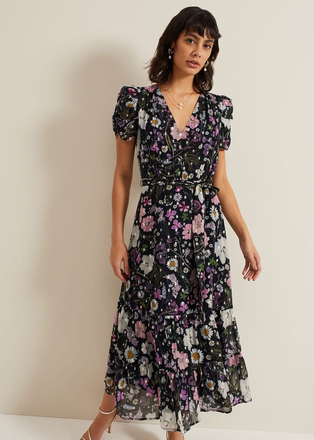 Azalea Print Fil Coupe Dress - Multi-Coloured