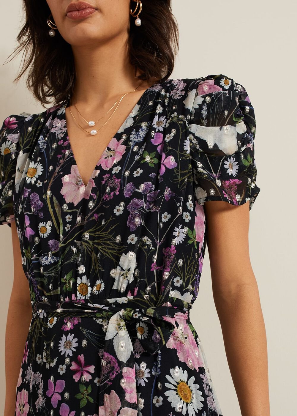 Azalea Print Fil Coupe Dress - Multi-Coloured