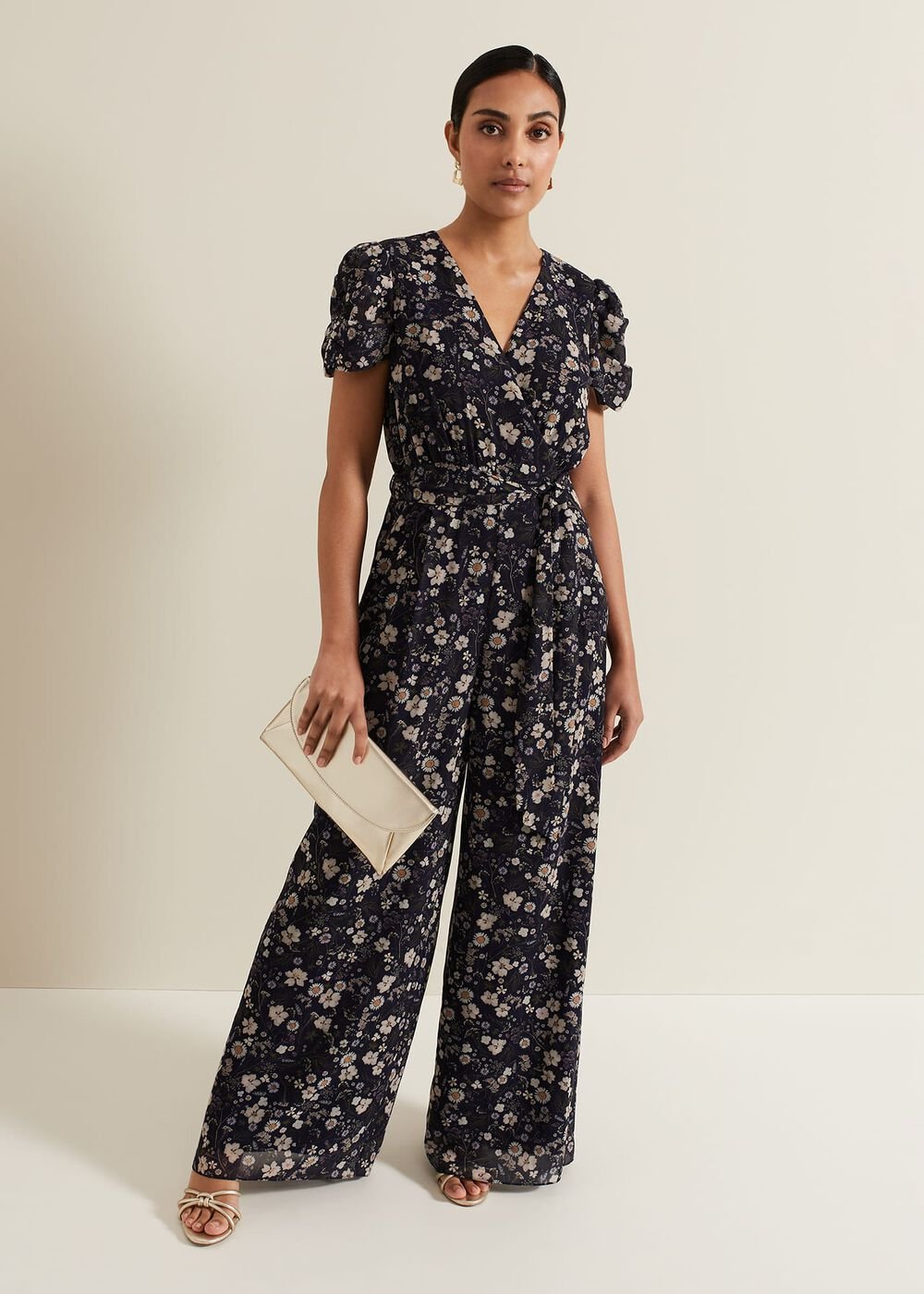 Petite Helene Floral Print Jumpsuit - Multi-Coloured
