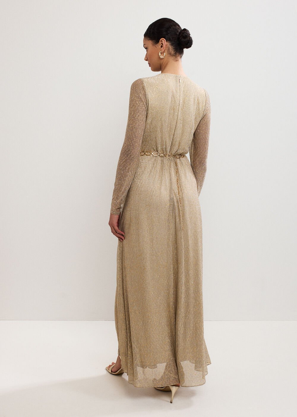 Masie Metallic Jersey Maxi Dress - Gold