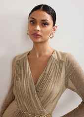 Masie Metallic Jersey Maxi Dress - Gold