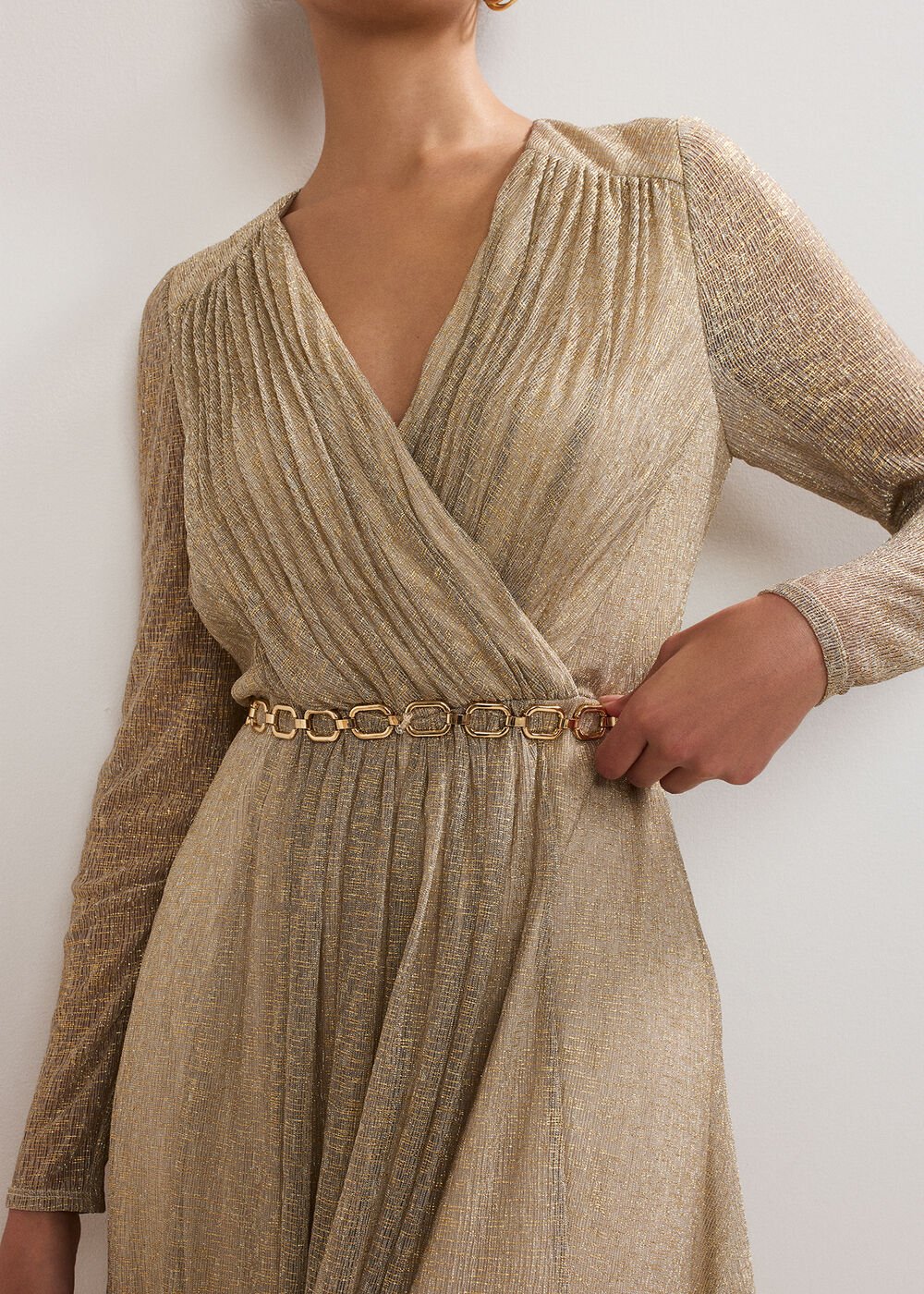 Masie Metallic Jersey Maxi Dress - Gold