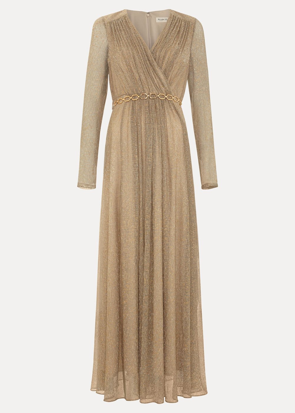 Masie Metallic Jersey Maxi Dress - Gold