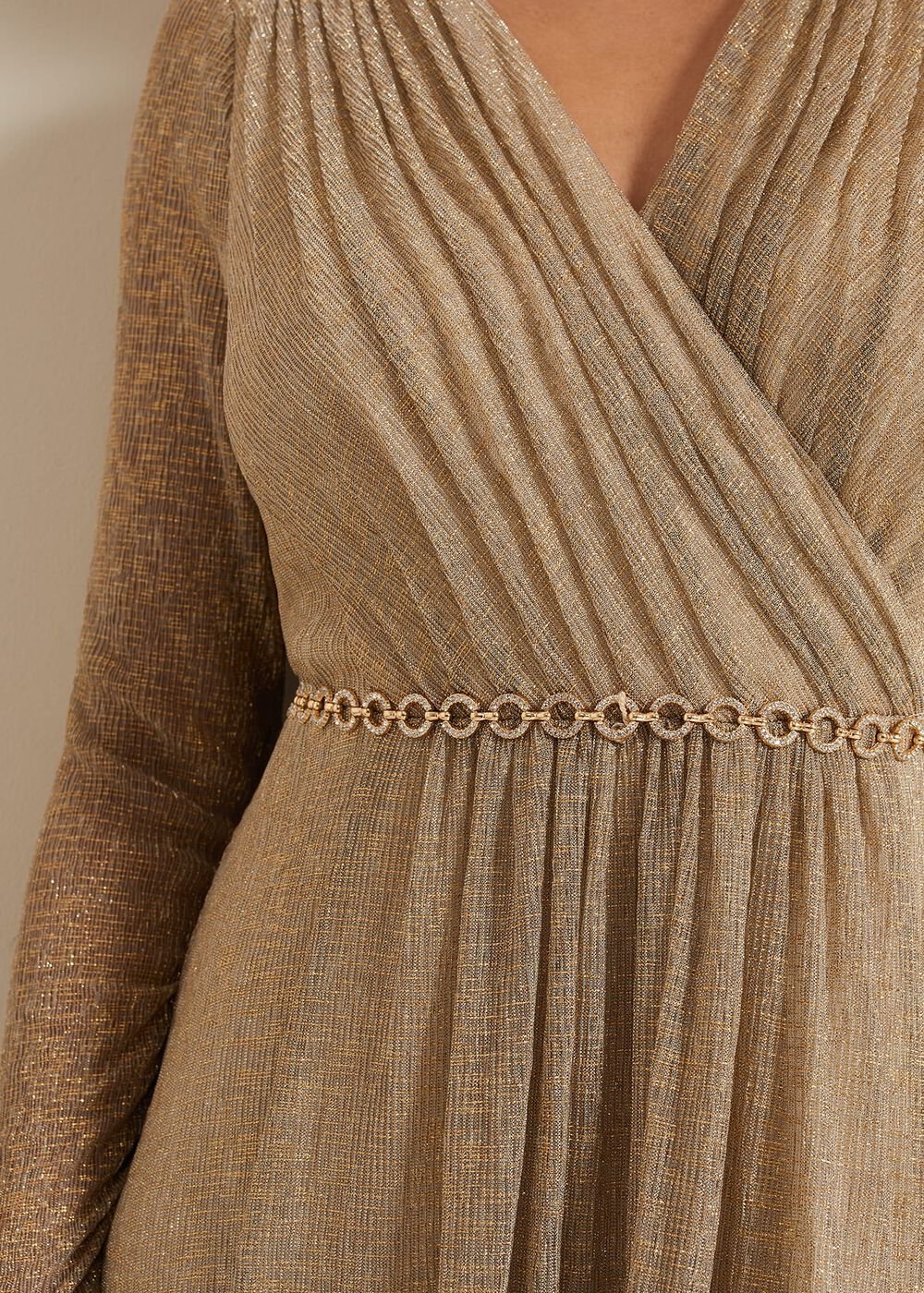 Petite Masie Metallic Jersey Maxi Dress - Gold